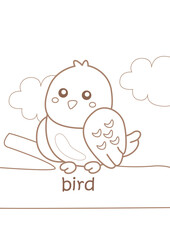 Alphabet B For Bird Coloring Pages A4 For Kids and Adult