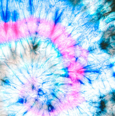 Pink Spiral Tie Dye. Tye Swirl Art. Effect Batik
