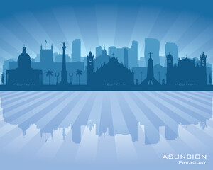 Asuncion Paraguay city skyline vector silhouette