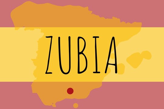 Zubia: Illustration mit dem Namen der spanischen Stadt Zubia