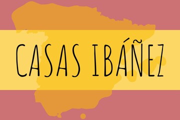 Casas Ibáñez: Illustration mit dem Namen der spanischen Stadt Casas Ibáñez