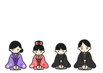 新年のあいさつをする家族