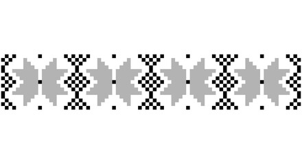 Embroidered good like old handmade cross-stitch ethnic Ukraine pattern. Ukrainian towel ornament, rushnyk called, vector.