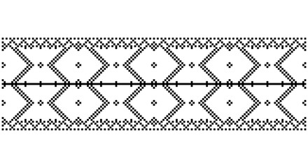 Embroidered good like old handmade cross-stitch ethnic Ukraine pattern. Ukrainian towel ornament, rushnyk called, vector.