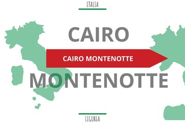 Cairo Montenotte: Illustration mit dem Namen der italienischen Stadt Cairo Montenotte
