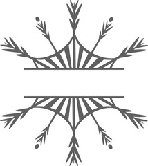 Split and circle snowflake monogram designs.