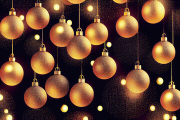 Christmas background of sparkly christmas ornaments