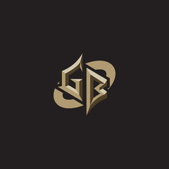 GB initials concept logo professional design esport gaming - obrazy, fototapety, plakaty