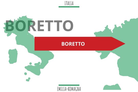 Boretto: Illustration mit dem Namen der italienischen Stadt Boretto