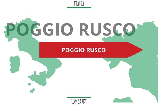 Poggio Rusco: Illustration mit dem Namen der italienischen Stadt Poggio Rusco