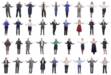 group of successful business people isolated on white