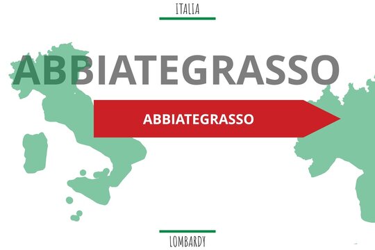 Abbiategrasso: Illustration mit dem Namen der italienischen Stadt Abbiategrasso