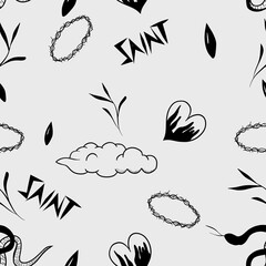 Obraz premium seamless pattern with tattoo icons fit for any surfaces and textures