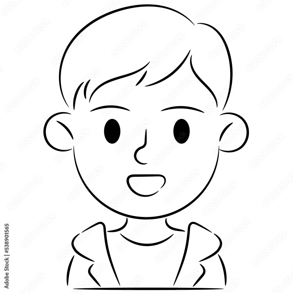 Sticker boy outline icon