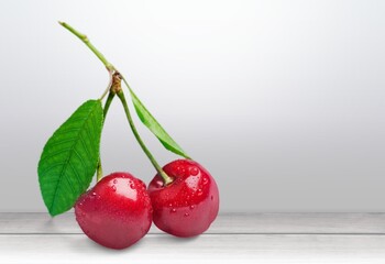 Fresh ripe juicy sweet cherries