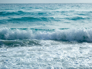 Ocean waves on a rocky shore