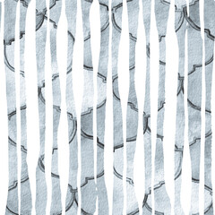 Quatrefoil Seamless Pattern. Blue and Indigo Geometric Morrocan Tile. Lattice Marrakesh Watercolor Design. Rhombus Majolica Background. Barbed Watercolour Trellis. Arabic Damask Print.
