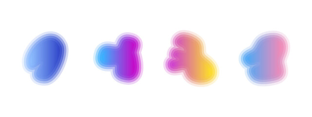 Gradient liquid blob shapes