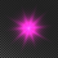 Purple glowing sparkling star