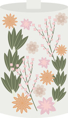 handmade paraffin scented candle with dried flowers for aromatherapy