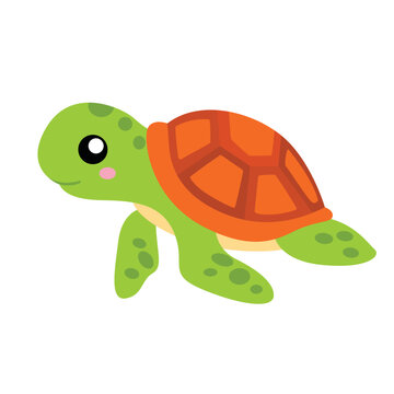 Turtle Underwater Animal Illustration Vector Clipart