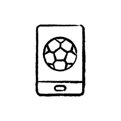 Soccer mobile game hand-drawn icon vector graphic illustration