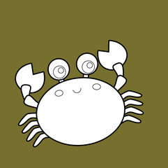 Crab Underwater Animals Digital Stamp