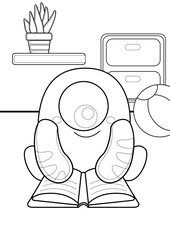 Monster School Coloring Pages A4 for Kids and Adult