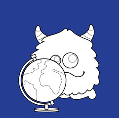 Cute Monster School Digital Stamp