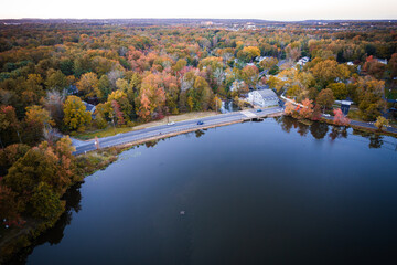 Drone Sunrise Princeton in Autumn