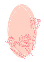 Background with tulip flowers. Beautiful decorative plants.