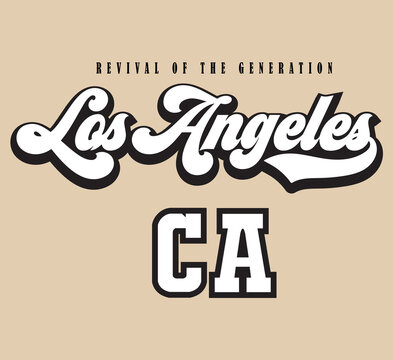 Retro College Varsity Typography Los Angeles Slogan Print For Girl Tee - T Shirt Or Sweatshirt