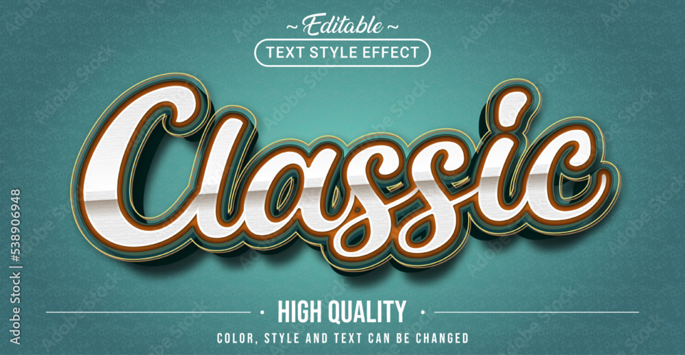 Poster Editable text style effect - Classic text style theme.