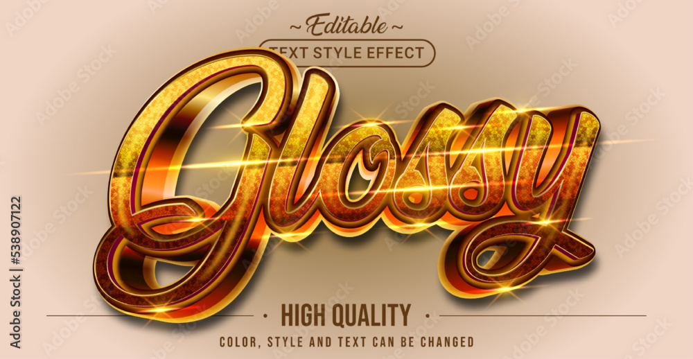 Poster Editable text style effect - Glossy text style theme.