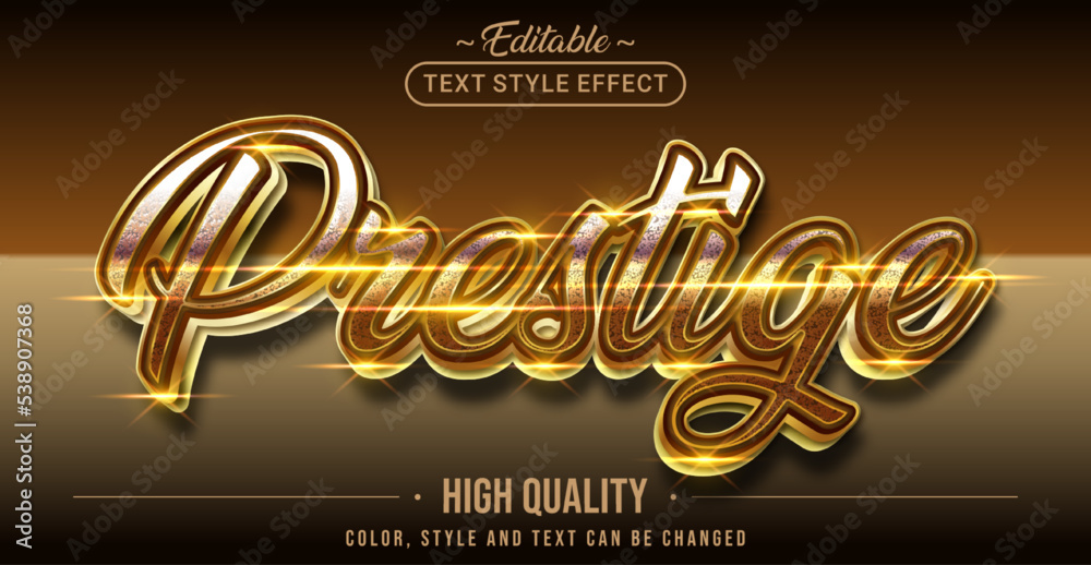 Poster Editable text style effect - Prestige text style theme.