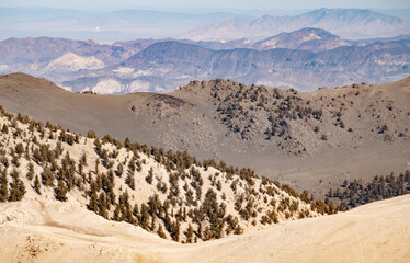 Red Rock Canyon and the Sierra Nevada Mountains near Mount Whitney, Fossil Falls and the Mojave Desert.  - 538908129