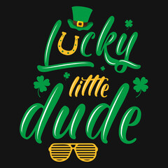 Naklejka premium Lucky little dude tshirt design