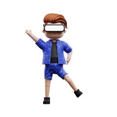 3d illustration metaverse characters 