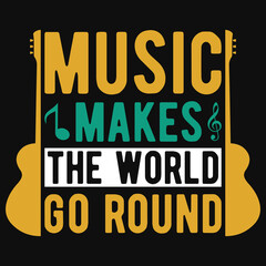 Naklejka premium Music typography tshirt design