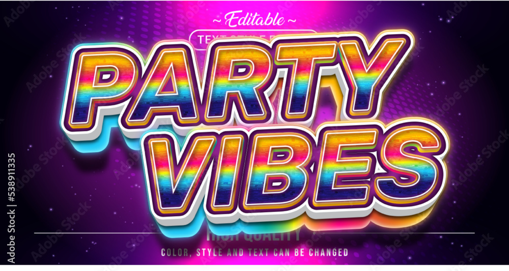 Aufkleber Editable text style effect - Party Vibes text style theme.
