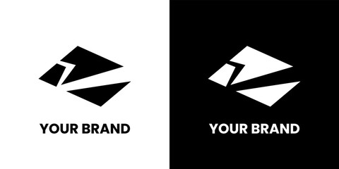 Naklejka premium V logo for electronic brand identity design modern minimalist elegant simple creative idea