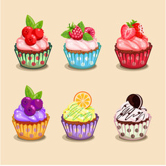 set of cupcakes