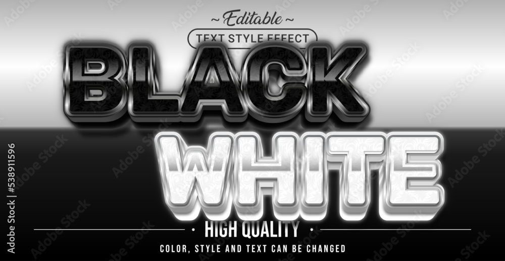 Poster Editable text style effect - Black and White text style theme.