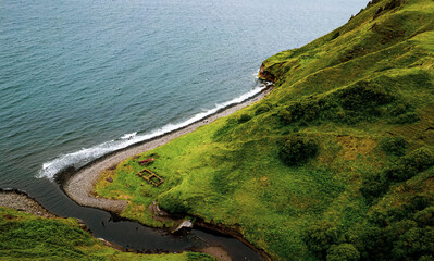 view of the coast of the sea, scotland, isle of skye
