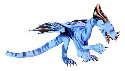 Obraz premium 3D Rendering Fairy Tale Dragon on White