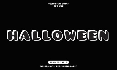Halloween words editable 3d text effects template stylish font vector illustration