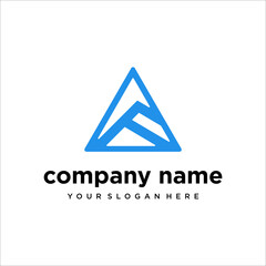 AF Letter With Triangle logo design vector ideas