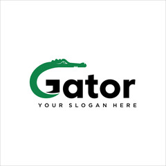 gator Typography logo design vector