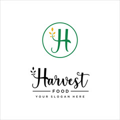 Wheat With HH letter logo design vector
