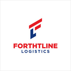 F letter logistic company logo design